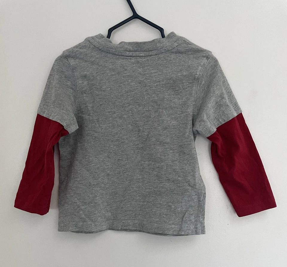 Circo Baby Boys Cute Reindeer Antler Dog 2-In-1 Long Sleeve Shirt Gray Red 24 M - Image 4 of 4