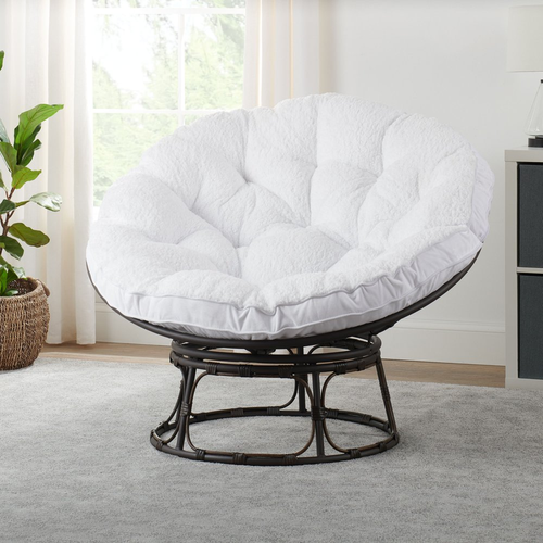 Better Homes & Gardens Papasan Chair 46" Wide, White Sherpa | eBay