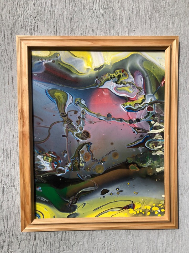 MESMERIZING Original Abstract Canvas Painting by IZZY, Well Framed