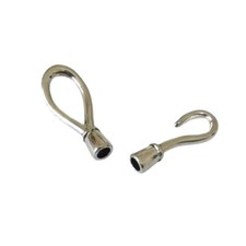 10 Sets of Antiqued Silver Metal Hook Clasps for 4mm Leather Cord