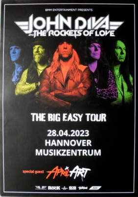 JOHN DIVA AND THE ROCKETS - 2023 - Concert - Big Easy Tour - Poster - Hannover