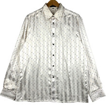 Vintage 70s Givency for Chesa Mens Large Disco Satin Long Sleeve Button Up AOP