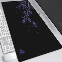 Cherry Blossom XXL Mouse Pad Gray Gaming Desk Mat Sakura Design