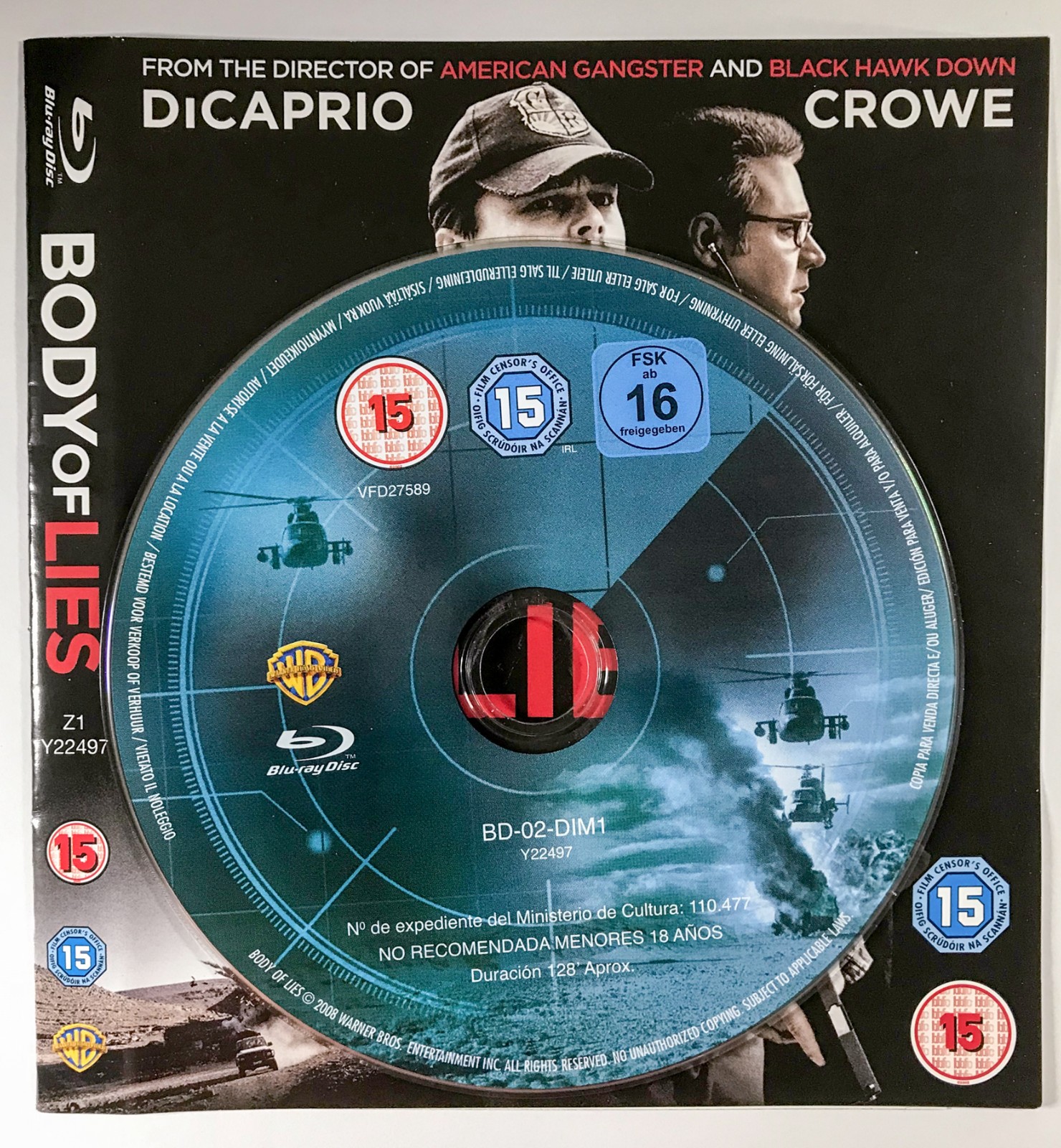 Body Of Lies (2009) Blu-ray. FREEPOST *No Case