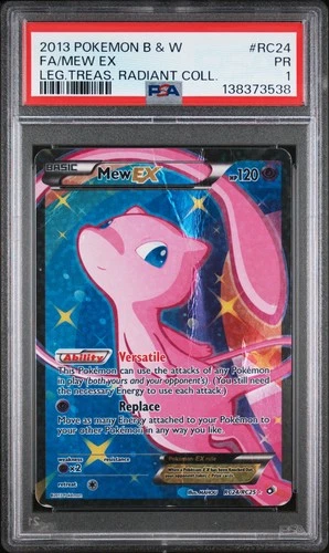 2013 POKEMON B&W LEGEND TREASURES RADIANT COLL #RC24 FULL ART/MEW EX PSA 1