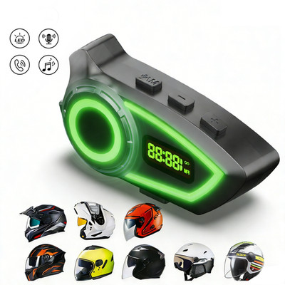 Wireless Motorcycle Helmet Bluetooth Headset - Wireless 6.0, AI Voice Assistant
