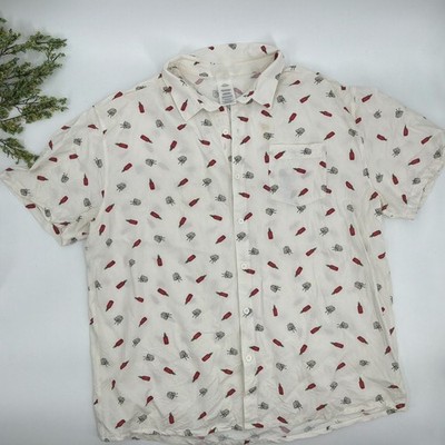 Tuong Ot Sriracha Spicy Take Out Short Sleeve Button Up Size 2XL