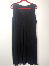 Emme Women's Black Floral Lace Overlay Sleeveless A Line Dress - Size 2X
