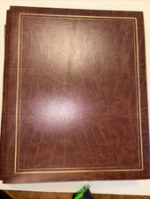 Large 15x13 Brown Photo/Keepsake Album W/50 Clear Pocket Pages PREOWNED