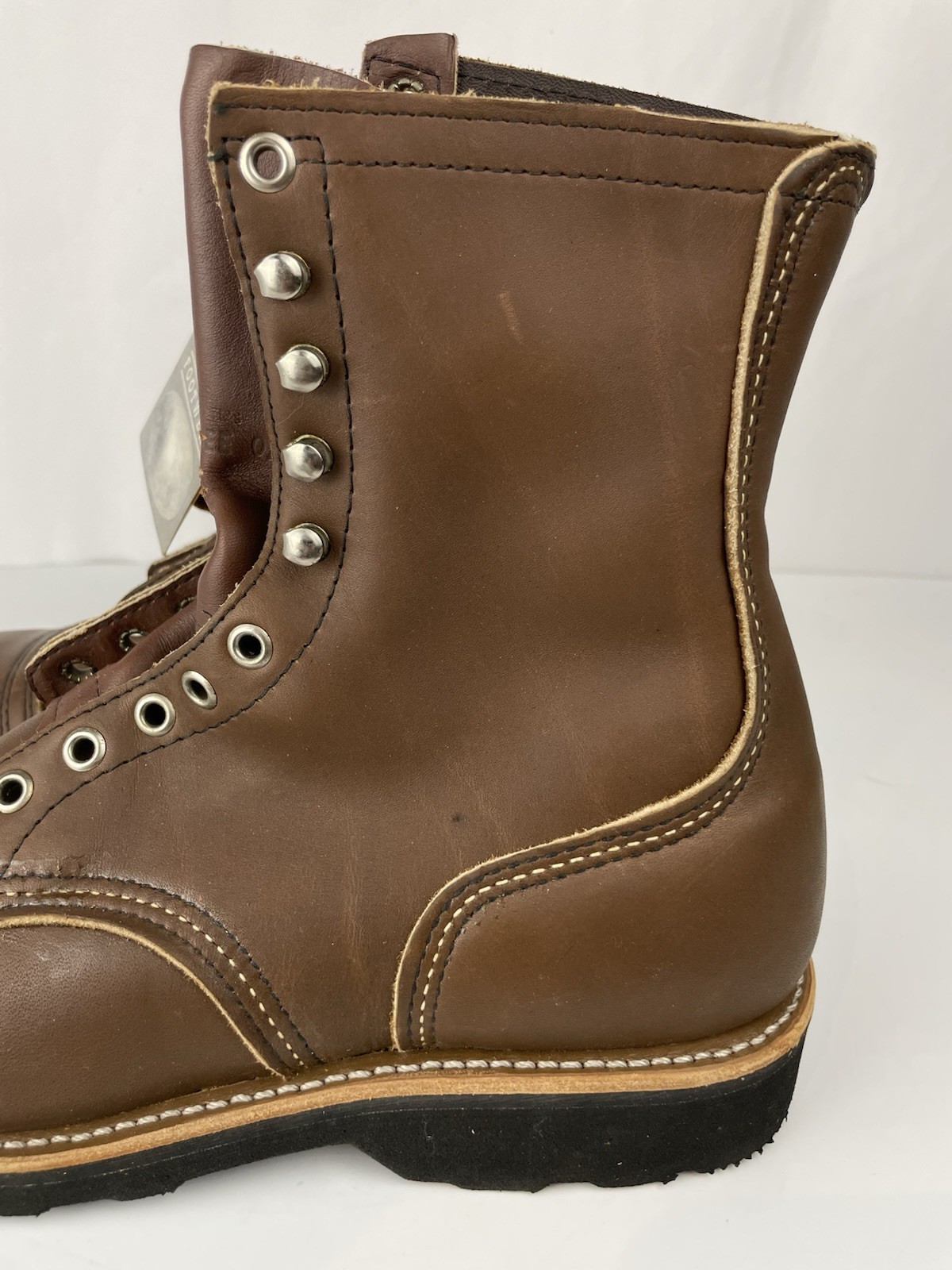Red Wing Steel Toe Brown Leather Boots Men’s Size 8.5 EE image 3