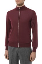 BRUNELLO CUCINELLI Virgin Wool Cashmere Full Zip Cardigan Sweater Size IT 46