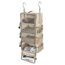 Travel Hanging Packing Cubes with 2 Hooks Hanging Shelves for Luggage Organiz...