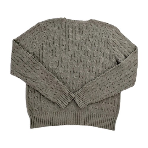 Vtg Polo By Ralph Lauren Mens Size Large Sage Green Cable Knit Fisherman Sweater - Afbeelding 2 van 5