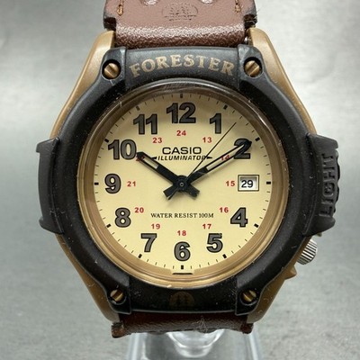 Casio FT-500W Watch Men 42mm Analog Digital Cream Dial Brown Case New Battery MH