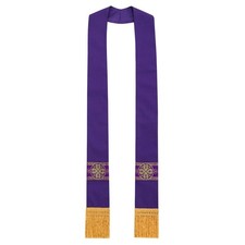 FAD-4U Catholic Clergy Stole with Embroidery for Priest 41.3   x 4.1   , Purple