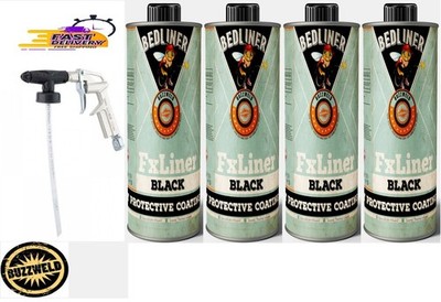 FxLiner 2K Betteinlage Spray 4x SCHWARZ Lack mit variabler Textur Spritzpistole