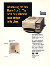 1988 BLASER Star 2 Laser Printer Original Vintage Print Ad - Smallest Footprint