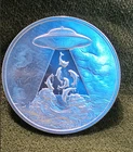 UFO ALIEN ABDUCTION DOLPHINS, 1 Troy Ounce .999 Silver by INTAGLIO MINT.  COOL!