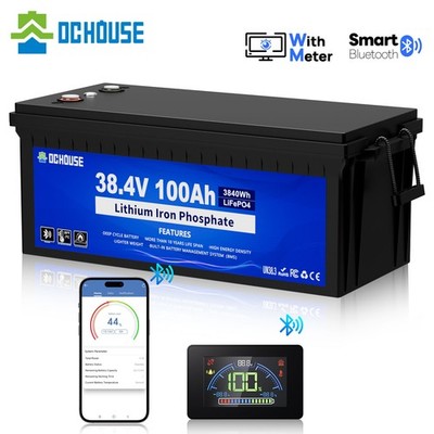 DC HOUSE 36V 100Ah LiFePO4 Lithium Battery Bluetooth 200A BMS Monitoring RV