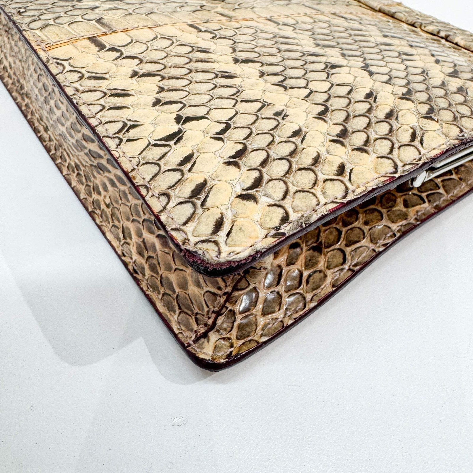 MIU MIU Sand Python Embossed Leather Shoulder Bag - image 9