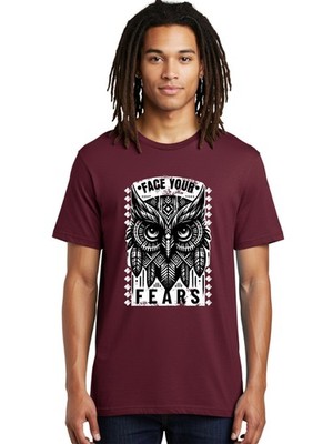 Face-Your-Fears Mens Graphic Tee,100% Cotton,Casual Summer Wear