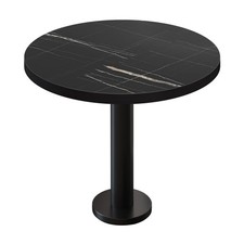 BML | Bistrotisch | Ø:H 70 x 75 cm | Schwarz Marmor / Schwarz | Rund | Schwar...