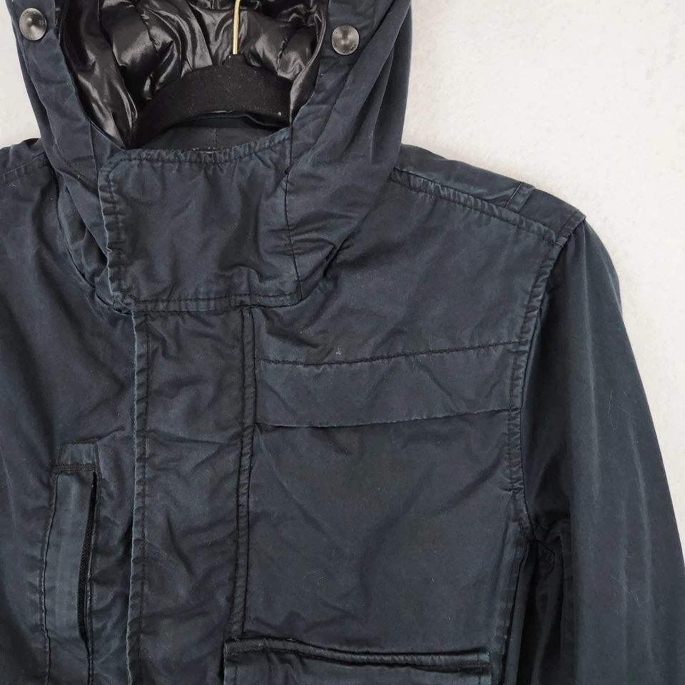 Chaqueta G Star Para Hombre Pequeña Lavada Negra Cruda 3301 Reyes Sobrecamisa Con Capucha Utilidad Foto 2 de 4