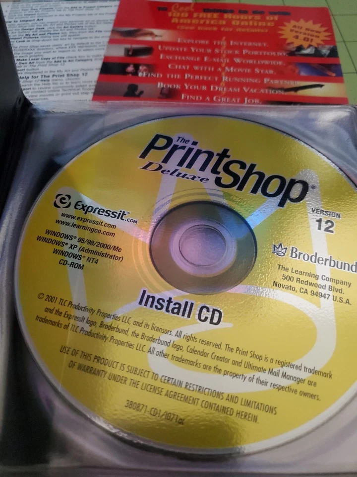 Vintage 2001 Broderbund 6 Discos Conjunto The Printshop Deluxe Versão 12. Na caixa. - Imagem 3 de 4