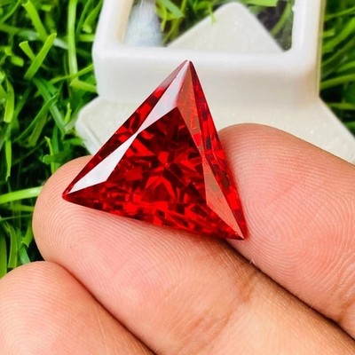Natural  Red Ruby 17 Ct Trillion Cut Blood Certified Loose Faceted Gemstone