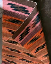 Navajo Rug Antique Native American Indian Transitional Blanket Serrated Weaving