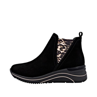 Remonte Chelsea Boots Schwarz-Kombi D0T75-04 Damen Schuhe