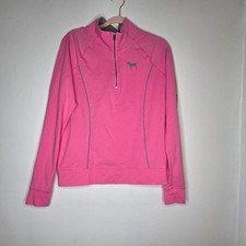 Pink Victoria's Secret Yoga Half-Zip Pullover Sweatshirt Pink Size M Dog Logo St