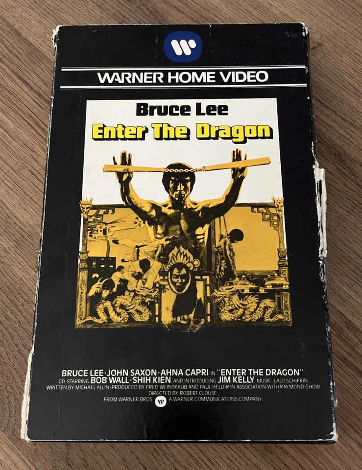 Vintage ENTER THE DRAGON VHS Tape 1980 Bruce Lee WCI Warner Big Box Gatefold Foto 2 de 4