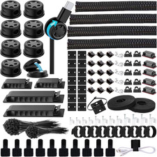 328Pcs Cable Management Kit, 8 Magnetic Cable Holder 69 Cable Clips  4 Cable Sl