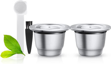 - Capsule Ricaricabili per Macchine Da Caffè Nespresso, in Acciaio Inox, Riutili