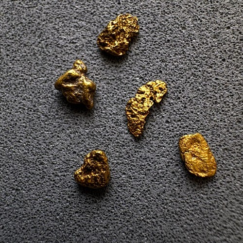 Natural Gold Nuggets 0.486g Lot 5 New Hampshire Placer Gold NHG35