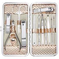 ZIZZON Professional Nail Care kit Manicure Grooming Set with Travel Rose Gold 