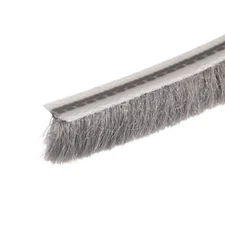 49.2ft Pile Brush Seal Weather Stripping, 9/32 x 5/16, Card Slot, Elastic