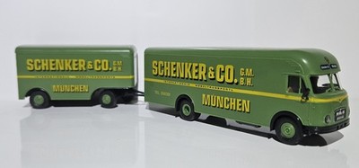 Brekina 1:87 H0 MERCEDES MB LKW   ACKERMANN PULMANN WERBEMODELL ''SCHENKER'' 
