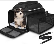 Airline Pet Carrier 18x11x11 Expandable TSA Approved - Delta, United, American