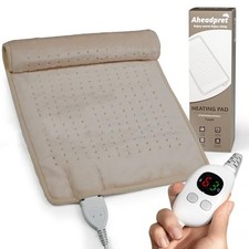 Heating Pad 12''X24'' for Back Neck Shoulder Pain Relief,Taupe Taipe