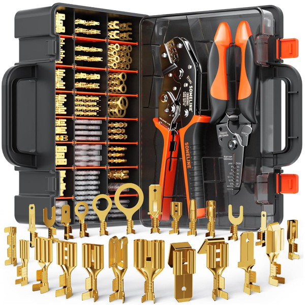 Crimpzangen Set 24In1 Mit Abisolierzange FüR FlachsteckhüLsen Elektroarbeiten-image