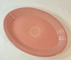 Vintage Homer Laughlin Large Fiestaware 13.5" Oval Platter Retired Rose Pink