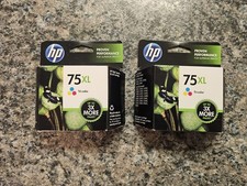 HP 75XL TRI-COLOR INK CARTRIDGE Lot Of 2 New In Box Expired Mar 2013