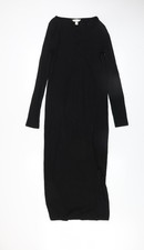 H&M MAMA Women's Black Maternity Bodycon Midi Dress Size S