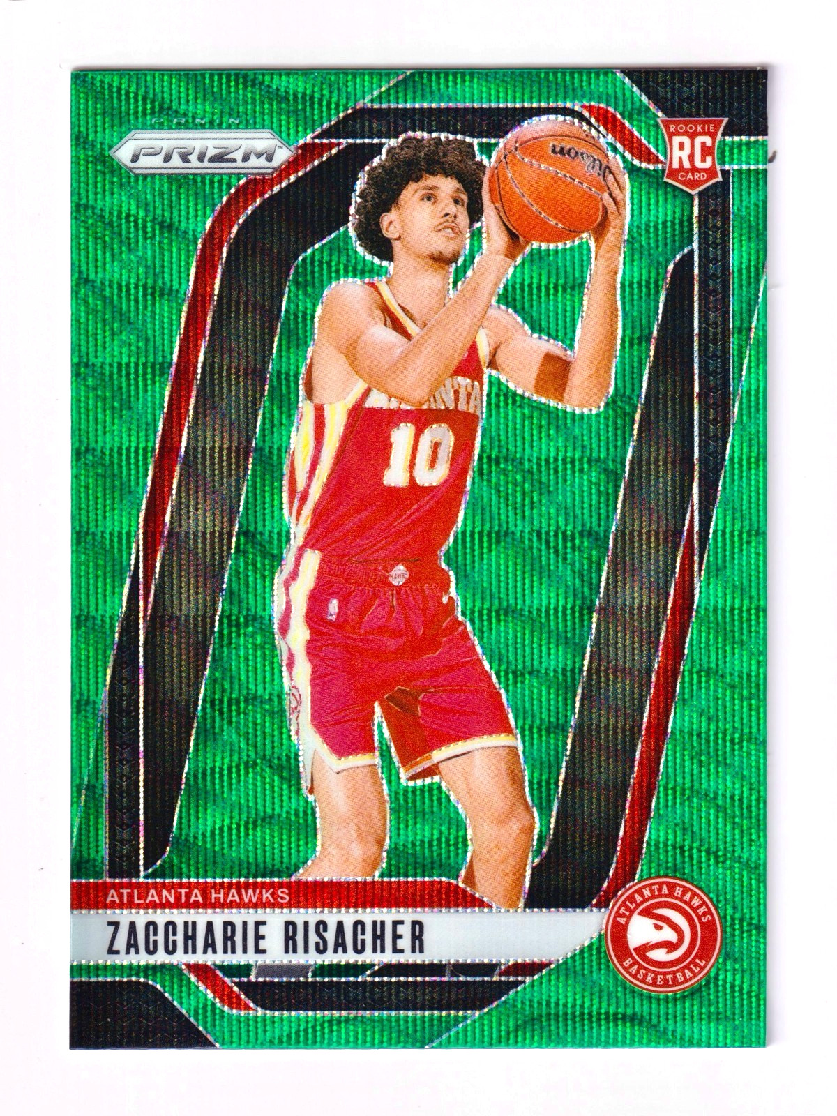 2024-25 Panini Prizm - Zaccharie Risacher Green Wave Prizm RC #265 Atlanta Hawks