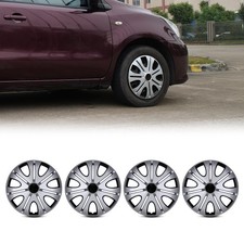 Hubcaps Wheel Rim Covers Silver Lacquer & Black Lacquer