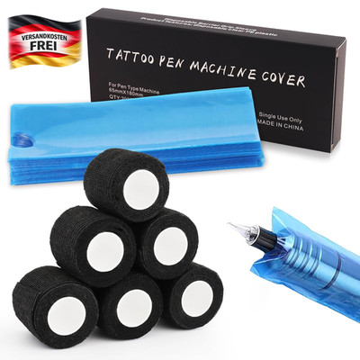 Tattoo Zubehör Set mit Griffbändern und Pen Covers für professionelle Tätowierer