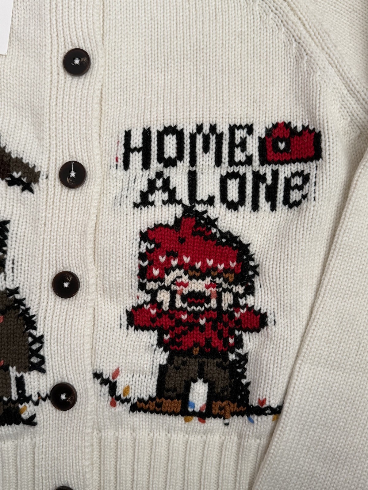 Zara x Home Alone White Logo Wool Character Cardigan Jumper size S Small Womens thumbnail 10