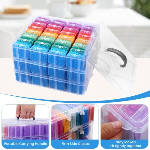 Bead Organizer Box, 56 Pcs Small Bead Organizers, 2-Tier Bead Storage Contain... - Picture 3 of 7